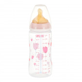 First Choice μπουκάλι σε ροζ χρώμα πολυπροπυλενίου, Termo control​ με πιπίλα μέσης ροής για ηλικία 0-6 μηνών, 300 ml. NUK 372849 2