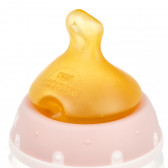 First Choice μπουκάλι σε ροζ χρώμα πολυπροπυλενίου, Termo control​ με πιπίλα μέσης ροής για ηλικία 0-6 μηνών, 300 ml. NUK 372850 3