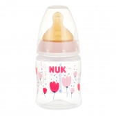 First Choice ροζ μπουκάλι πολυπροπυλενίου , Termo control με πιπίλα μέσης ροής για ηλικία 0-6 μηνών, 150 ml. NUK 372860 