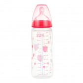 First Choice ροζ μπουκάλι πολυπροπυλενίου, Termo control​ με πιπίλα γρήγορης ροής για ηλικία 6-18 μηνών, 360 ml. NUK 372867 2
