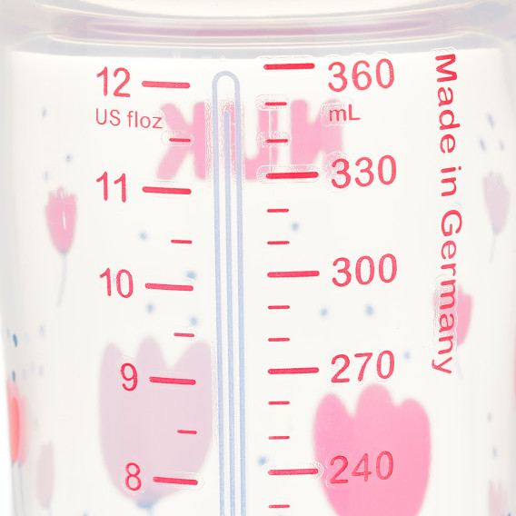First Choice ροζ μπουκάλι πολυπροπυλενίου, Termo control​ με πιπίλα γρήγορης ροής για ηλικία 6-18 μηνών, 360 ml. NUK 372870 5