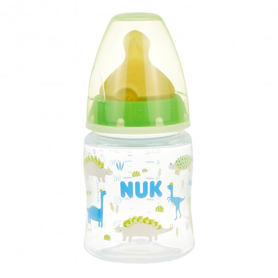 First Choice πράσινο μπουκάλι από πολυπροπυλένιο με πιπίλα μέσης ροής για ηλικία 0-6 μηνών, 150 ml. NUK 372872 