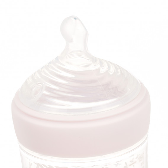 Nature Sense μπουκάλι ροζ χρώματος πολυπροπυλενίου με πιπίλα αργής ροής ηλικίας 0-6 μηνών, 150 ml. NUK 372886 3