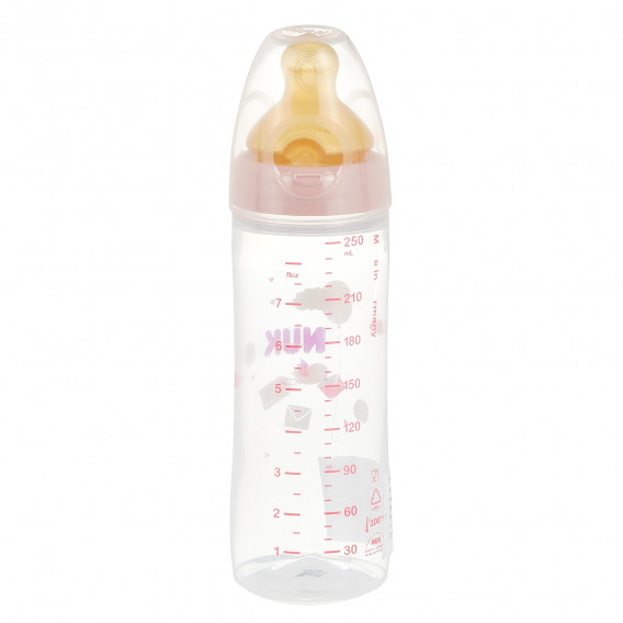 Ροζ μπουκάλι τροφοδοσίας πολυπροπυλενίου, με πιπίλα Μ, για ηλικία 6-18 μηνών, 250 ml NUK 372931 2
