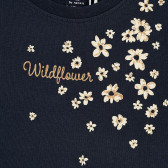 Οργανική βαμβακερή μπλούζα με floral print, σκούρο μπλε Name it 373015 2