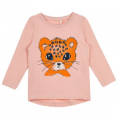 Οργανική βαμβακερή μπλούζα με εκτύπωση, ροζ Name it 373018 