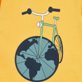 Οργανική βαμβακερή μπλούζα με εκτύπωση τροχού, κίτρινη Name it 373027 2