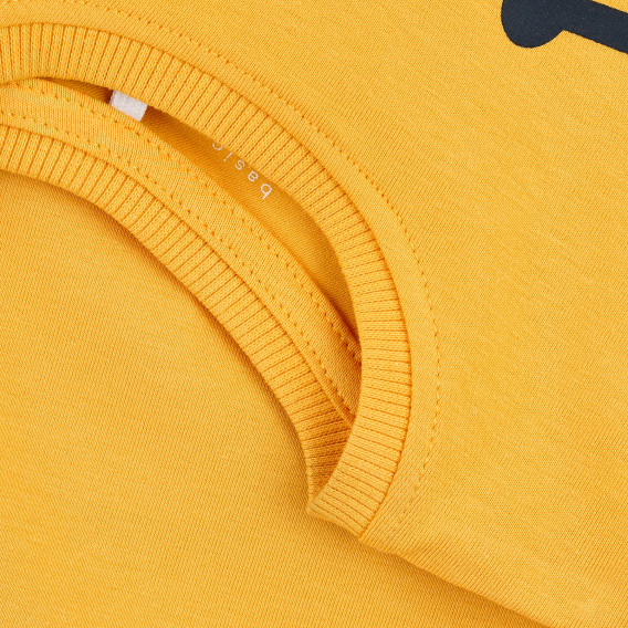 Οργανική βαμβακερή μπλούζα με εκτύπωση τροχού, κίτρινη Name it 373028 3