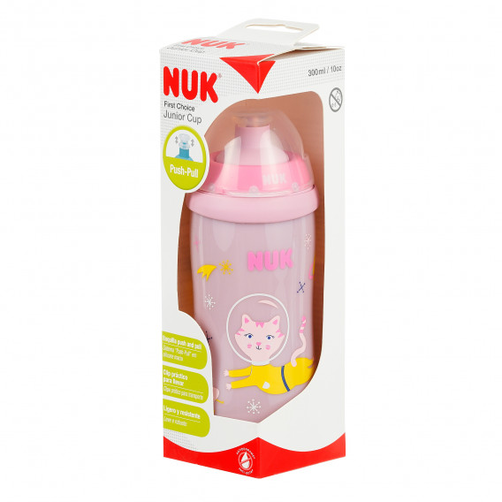 Ροζ Junior μπουκάλι από πολυπροπυλένιο, 300 ml. NUK 373051 7