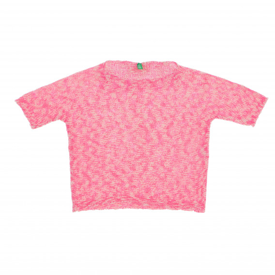 Κοντομάνικο ροζ πουλόβερ για κορίτσια Benetton 373718 