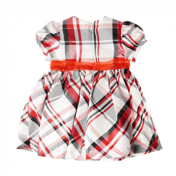 Κοντομάνικο βαμβακερό φόρεμα με κόκκινη κορδέλα για μωρό Chicco 37465 2