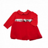 Μακρυμάνικο βαμβακερό φόρεμα με κορδέλα για μωρό Chicco 37470 