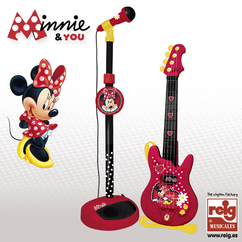 Παιδική κιθάρα και κιτ μικροφώνου με εκτύπωση Minnie Mouse  3752