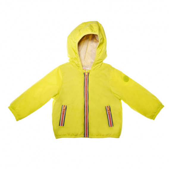 Κίτρινο μπουφάν με κουκούλα και με αφράτη επένδυση για μωρό Chicco 38120 