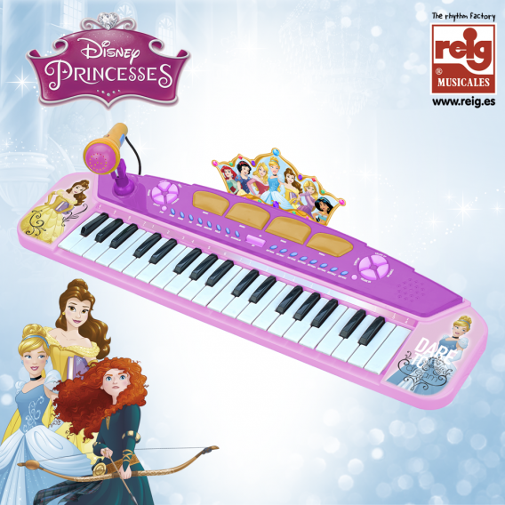  Ηλεκτρονικό πιάνο παιχνιδιού με μικρόφωνο για κορίτσια Disney Princess 3827 