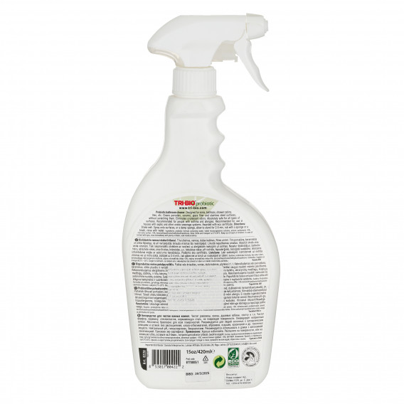 Απορρυπαντικό με προβιοτικά για μπάνιο, ντους και τουαλέτα, πλαστικό μπουκάλι με διανομέα, 420 ml. Tri-Bio 384148 2
