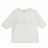 Βαμβακερή μπλούζα με μανίκι 3/4, Λευκή, για κορίτσια Chicco 384405 