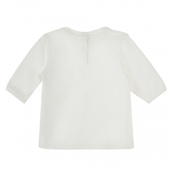 Βαμβακερή μπλούζα με μανίκι 3/4, Λευκή, για κορίτσια Chicco 384408 2