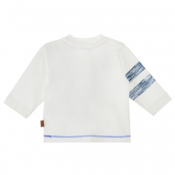 Λευκή βαμβακερή μπλούζα με στάμπα και τσέπη Chicco 384420 2