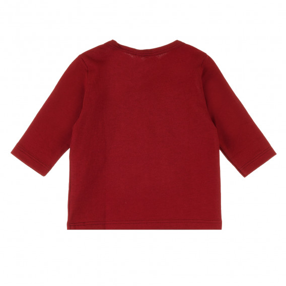Μακρυμάνικη βαμβακερή μπλούζα σε κόκκινο χρώμα με σχέδιο για κορίτσια Benetton 384486 4