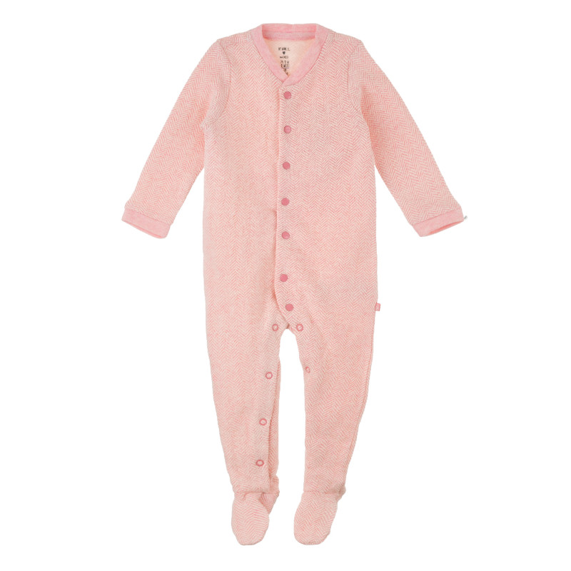 Ροζ πλεκτό μακρυμάνικο φορμάκι με κουμπιά για μωρό  384530