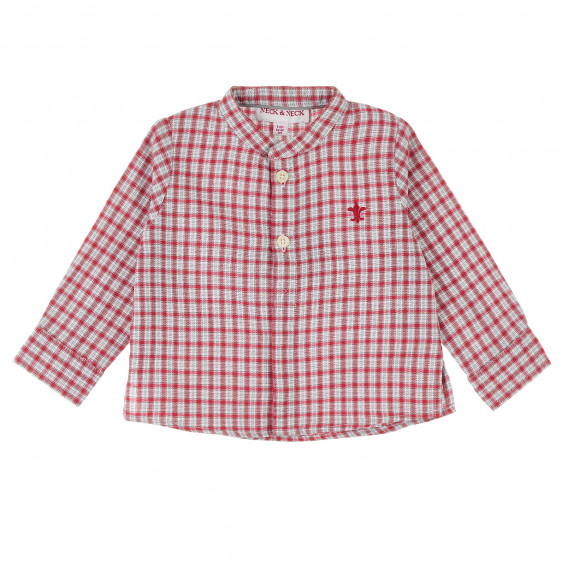 Καρό πουκάμισο με μακριά μανίκια για αγοράκια, κόκκινο Neck & Neck 384546 