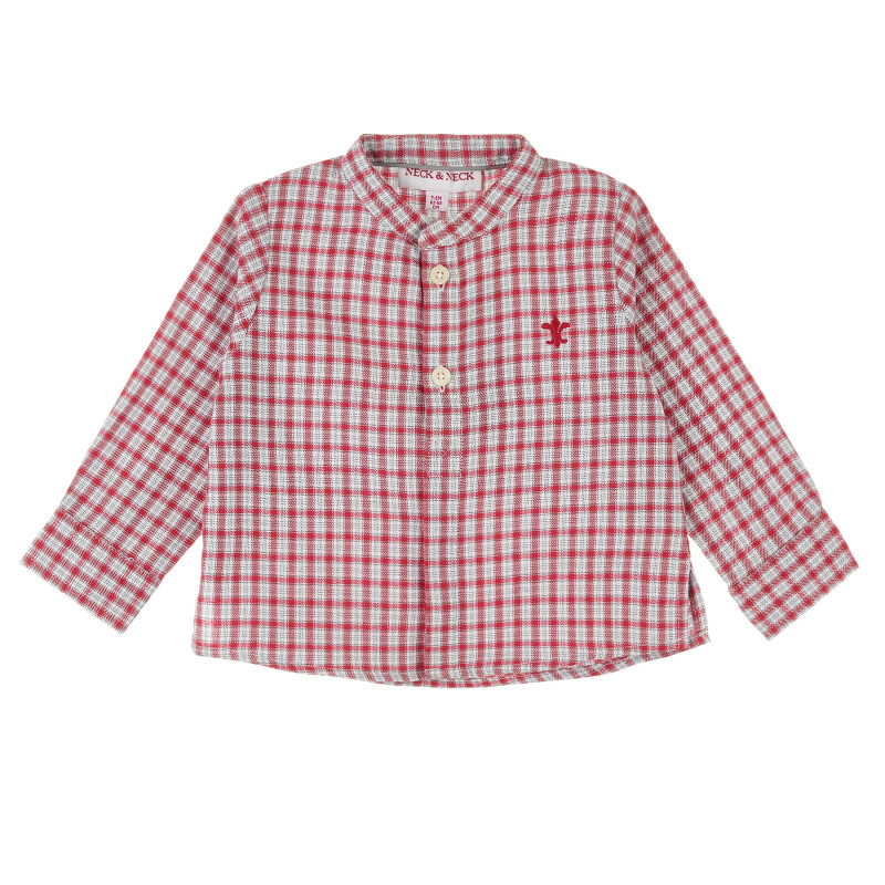 Καρό πουκάμισο με μακριά μανίκια για αγοράκια, κόκκινο  384546