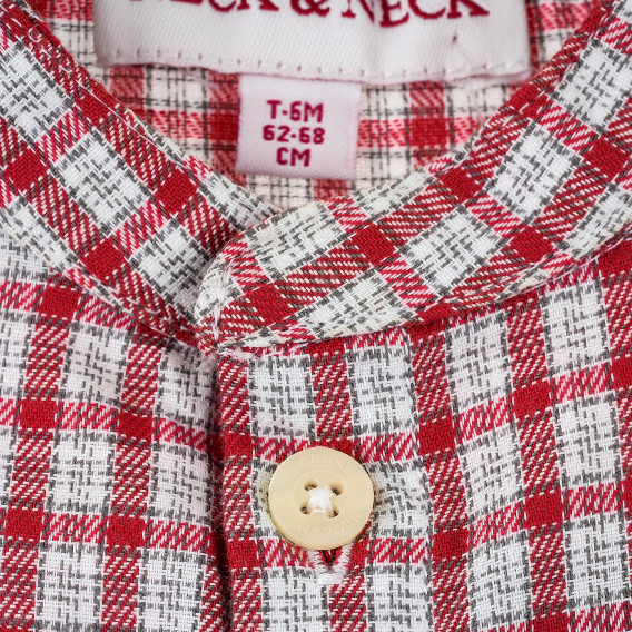 Καρό πουκάμισο με μακριά μανίκια για αγοράκια, κόκκινο Neck & Neck 384548 3