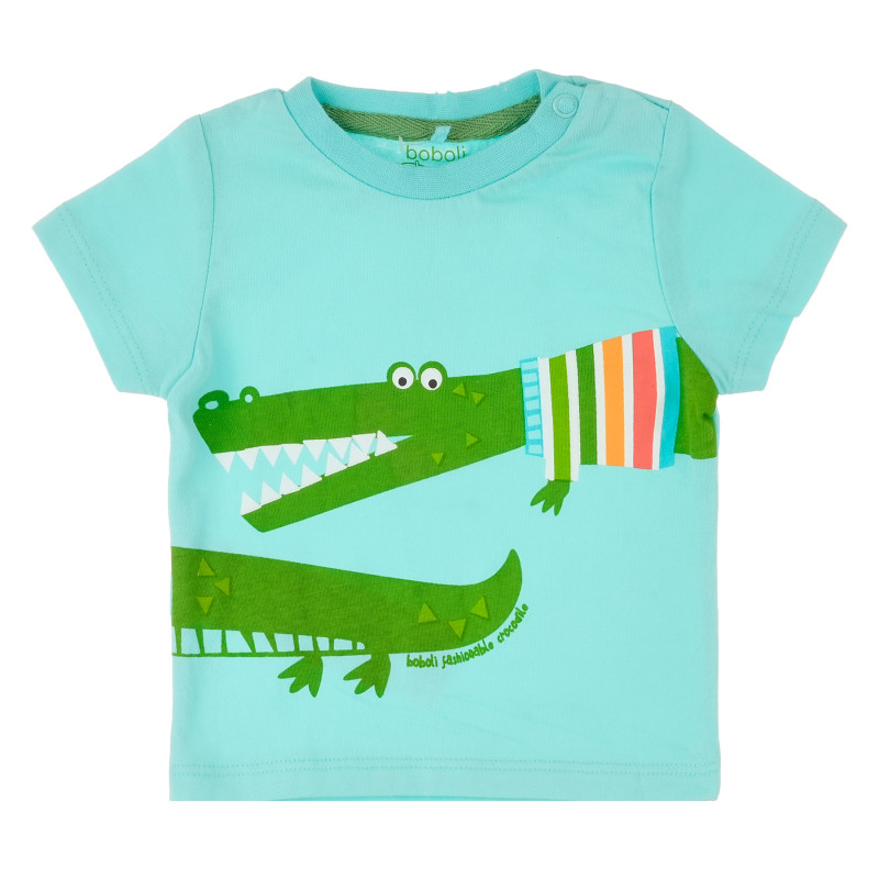 Βρεφικό, βαμβακερό t-shirt με τυπωμένο σχέδιο κροκόδειλο, για αγόρι  384573