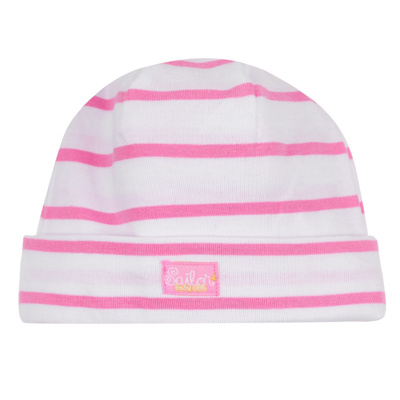 Βαμβακερό καπέλο σε λευκό και ροζ για ένα κορίτσι  384649