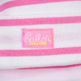 Βαμβακερό καπέλο σε λευκό και ροζ για ένα κορίτσι ZY 384650 3