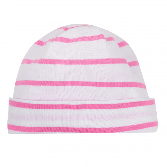 Βαμβακερό καπέλο σε λευκό και ροζ για ένα κορίτσι ZY 384651 2
