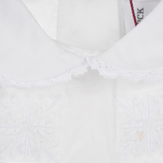 Λευκό βαμβακερό πουκάμισο με γιακά, για κορίτσι Neck & Neck 384682 2