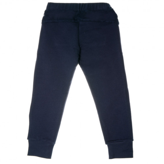 Παντελόνι σε μπλε χρώμα με τσέπη και κέντημα για κορίτσι Chicco 38870 2