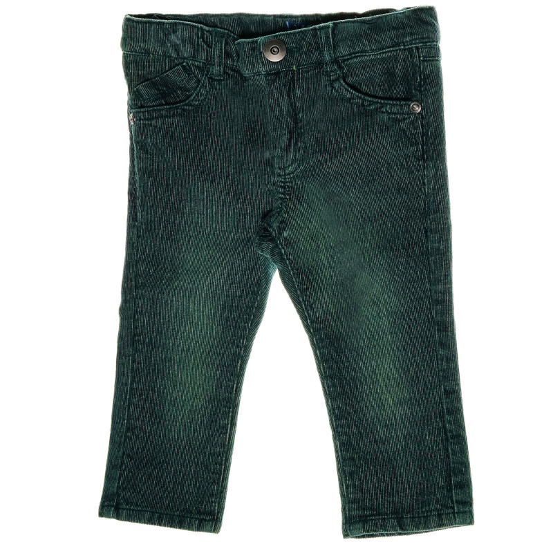 Παντελόνι για αγόρι με φθαρμένο εφέ, σκούρο πράσινο  39054