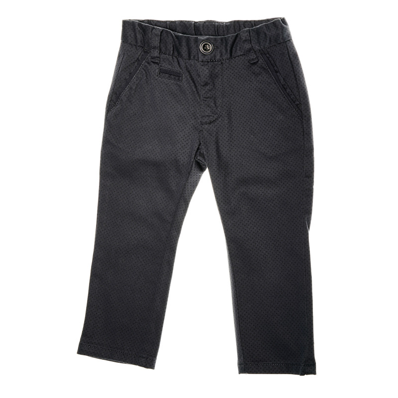Παντελόνι για αγόρι με ευθεία γραμμή και διακόσμηση με τύπωμα, σκούρο γκρι  39148