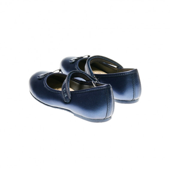 Δερμάτινα παπούτσια μπαλαρίνας για κορίτσι με φιόγκο, μπλε Chicco 39674 2