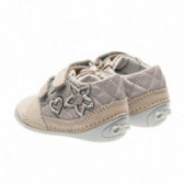 Δερμάτινα παπούτσια για κοριτσάκι με διακόσμηση καρδιά, μπεζ Chicco 39819 2
