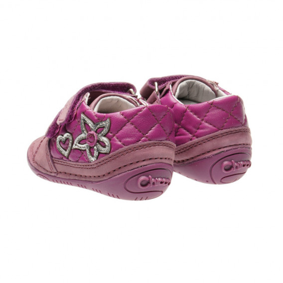 Δερμάτινα παπούτσια με διακόσμηση καρδιάς για κοριτσάκι, ροζ Chicco 39823 2