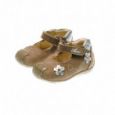 Δερμάτινα παπούτσια για κοριτσάκια με ασημένια λουλούδια Chicco 39929 
