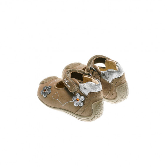 Δερμάτινα παπούτσια για κοριτσάκια με ασημένια λουλούδια Chicco 39930 2