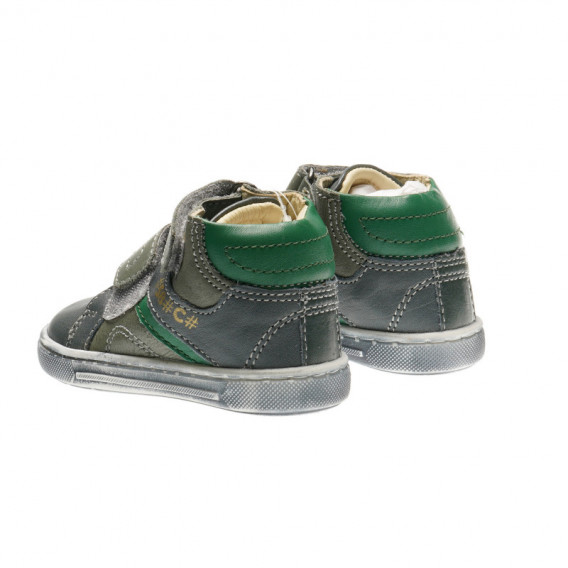 Δερμάτινα παπούτσια για αγόρια με πράσινες λεπτομέρειες Chicco 40037 5