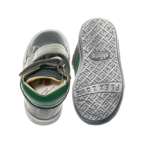 Δερμάτινα παπούτσια για αγόρια με πράσινες λεπτομέρειες Chicco 40038 6