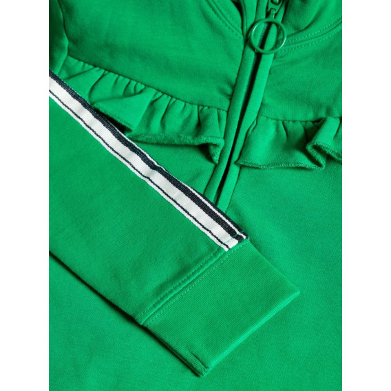 Μακρυμάνικο φόρεμα με φερμουάρ, σε πράσινο χρώμα Name it 4094 3