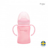 Γυάλινο κύπελλο χωρίς χύσιμο με ακροφύσιο σιλικόνης και λαβές. Σουηδία Everyday baby 40942 