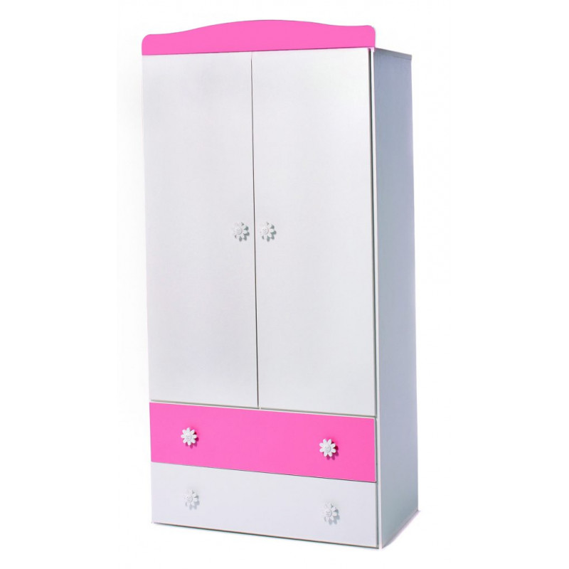 Δίφυλλη ντουλάπα, σε λευκό / ροζ  40952