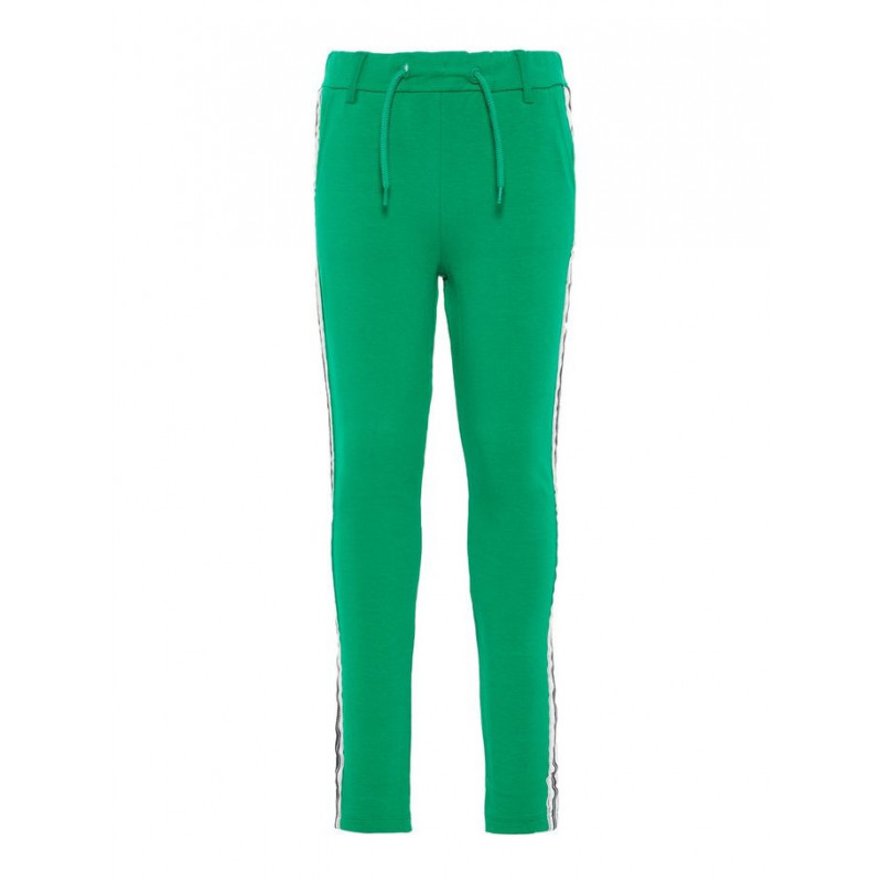 Πράσινο παντελόνι για κορίτσια με κάθετη λωρίδα στο πλάι  4098
