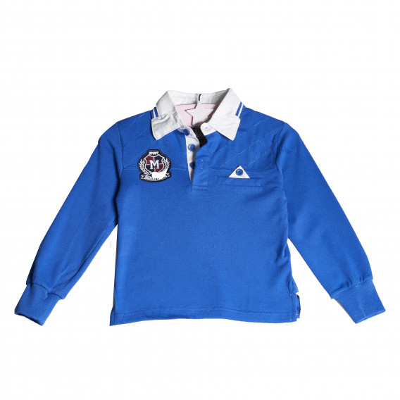 Μακρυμάνικη μπλούζα για αγόρι, με ραμμένο έμβλημα, σε μπλε χρώμα Marine Corps 4136 