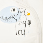 Βαμβακερό, μακρυμάνικο φορμάκι σε λευκό χρώμα, με χαρούμενο σχέδιο με πολική αρκούδα, unisex Pinokio 42619 2