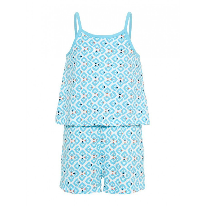 Βαμβακερή κοντή φόρμα σε πολύχρωμη εκτύπωση για ένα κορίτσι  42757